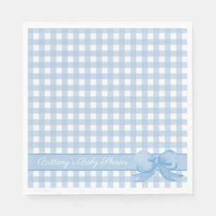 Blue Gingham mit Bow Baby Dusche Napkins Serviette