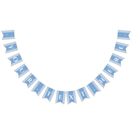 Blue Gingham Monogram Picnunting Banner (Alle)