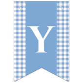 Blue Gingham Monogram Picnunting Banner (Zweite Fahne)