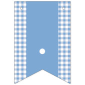 Blue Gingham Monogram Picnunting Banner (Erste Fahne)