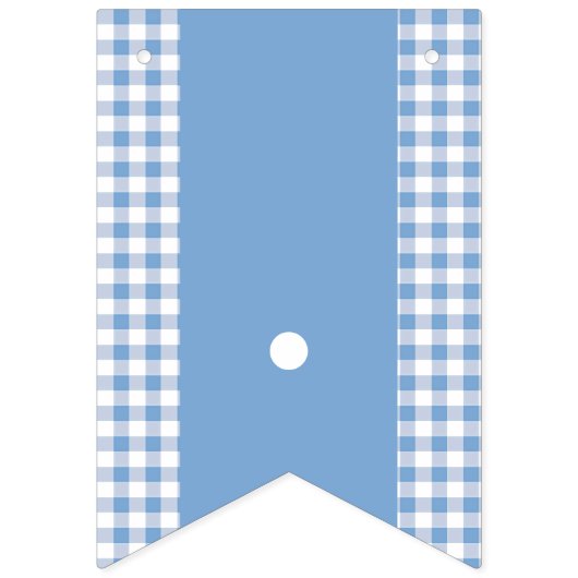 Blue Gingham Monogram Picnunting Banner (Erste Fahne)
