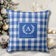 Blue Gingham Monogram Wappen