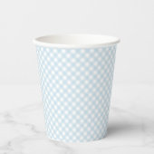 Blue Gingham niedliche einfache Babydusche Pappbecher (Vorderseite)