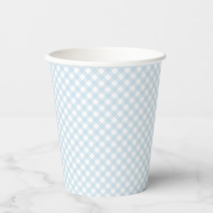 Blue Gingham niedliche einfache Babydusche Pappbecher