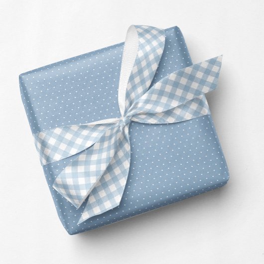 Blue Gingham niedlicher Karo Satinband