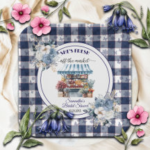 Blue Gingham Off the Market Floral Brautparty
