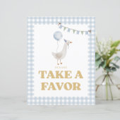 Blue Gingham One Albern Gänse Gastgeschenk Signier (Stehend Vorderseite)