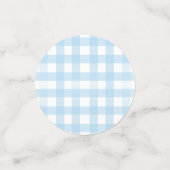 Blue Gingham One Golden Year Puppy Birthday Table Konfetti (Klein Vorderseite)