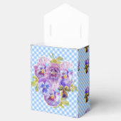 Blue Gingham Pansy Floral Wedding Party Cake Geschenkschachtel (Geöffnet)