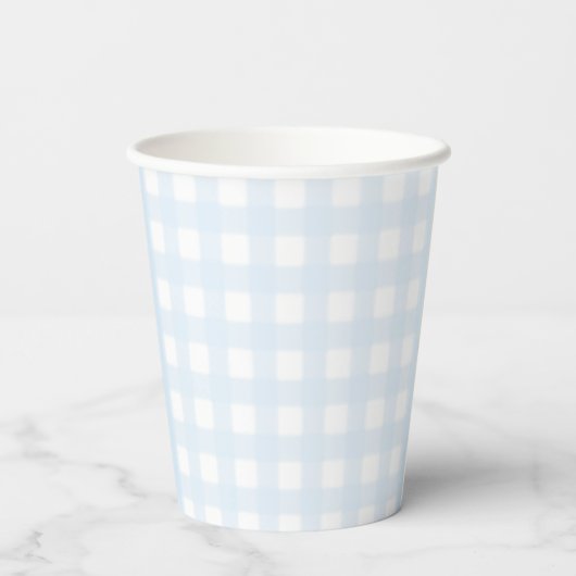Blue Gingham Paper Cup Pappbecher (Rückseite)