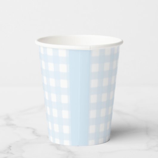 Blue Gingham Paper Cup Pappbecher (Rechts)