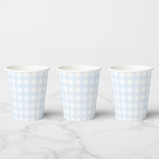 Blue Gingham Paper Cup Pappbecher (Multi)