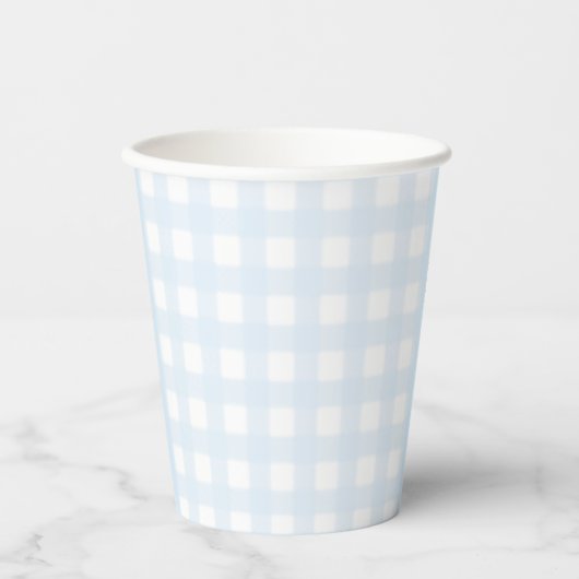 Blue Gingham Paper Cup Pappbecher (Vorderseite)