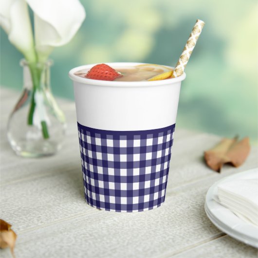 Blue Gingham Paper Cup Pappbecher (In Situ)