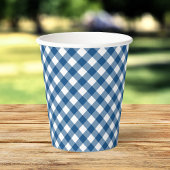 Blue Gingham Paper Cups Pappbecher