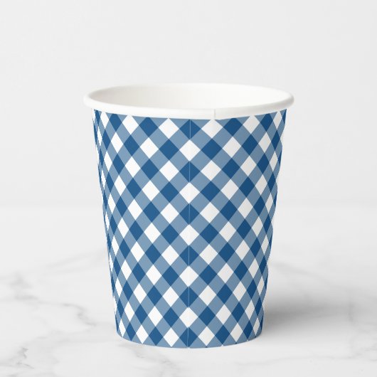 Blue Gingham Paper Cups Pappbecher (Rechts)