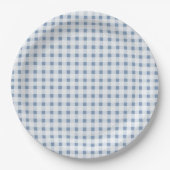 Blue Gingham Pappteller (Vorderseite)