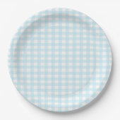 Blue Gingham Pappteller (Vorderseite)
