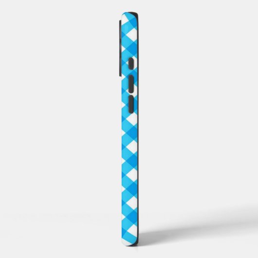 Blue Gingham Pattern Case-Mate iPhone Hülle (Rückseite / Links)