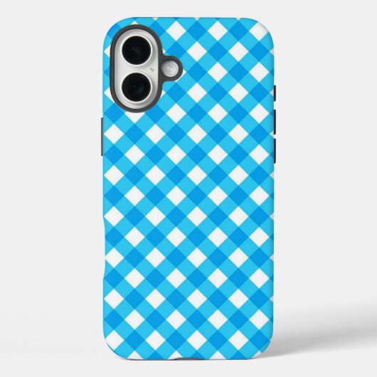 Blue Gingham Pattern Case-Mate iPhone Hülle (Rückseite)