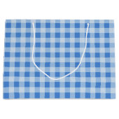 Blue Gingham Pattern Große Geschenktasche Geschenktüte (Vorderseite)