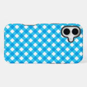 Blue Gingham Pattern iPhone Hülle (Rückseite (Horizontal))