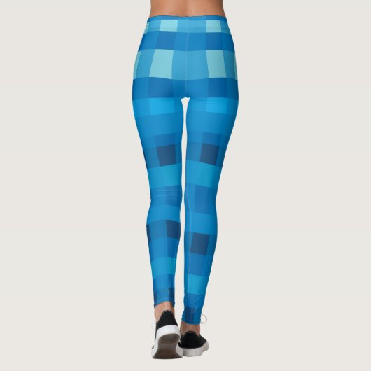 Blue Gingham Pattern Leggings (Rückseite)