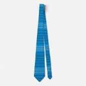 Blue Gingham Pattern Neck Tie Krawatte (Vorderseite)