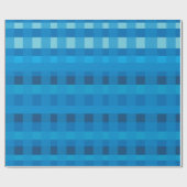 Blue Gingham Pattern Paper Geschenkpapier (Flach)
