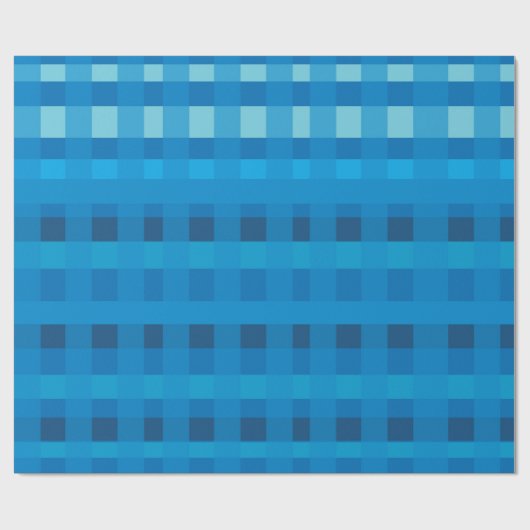 Blue Gingham Pattern Paper Geschenkpapier (Flach)