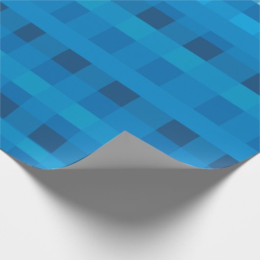 Blue Gingham Pattern Paper Geschenkpapier (Ecke)