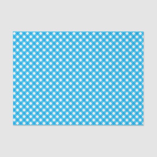 Blue Gingham Pattern Seidenpapier (Vorderseite)