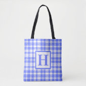 Blue Gingham Pattern Tasche (Vorderseite)