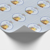 Blue Gingham Personalisiert Boys Birthday Geschenkpapier (Ecke)