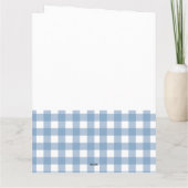 Blue Gingham Personalized Baby Welcome Card  Karte (Rückseite)