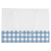 Blue Gingham Personalized Baby Welcome Gift Bag Große Geschenktüte (Rückseite)