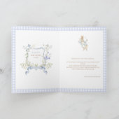Blue Gingham Peter das Rabbit Baby Showe Vielen Da Karte (Innenseite)