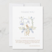 Blue Gingham Peter die Rabbit Baby Dusche MUTED BL Dankeskarte (Vorderseite)