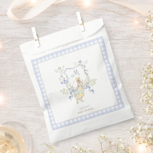 Blue Gingham Peter die Rabbit Baby Dusche MUTED BL Geschenktütchen (Ausgeschnitten)