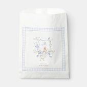 Blue Gingham Peter die Rabbit Baby Dusche MUTED BL Geschenktütchen (Vorderseite)