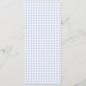 Blue Gingham Peter die Rabbit Baby Dusche MUTED BL Menükarte (Rückseite)