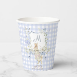 Blue Gingham Peter die Rabbit Baby Dusche MUTED BL Pappbecher
