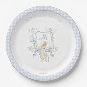 Blue Gingham Peter die Rabbit Baby Dusche MUTED BL Pappteller (Vorderseite)