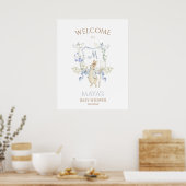 Blue Gingham Peter die Rabbit Baby Dusche MUTED BL Poster (Küche)