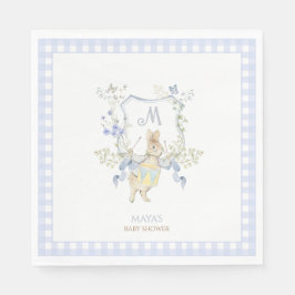 Blue Gingham Peter die Rabbit Baby Dusche MUTED BL Serviette