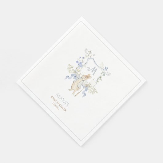 Blue Gingham Peter die Rabbit Baby Dusche MUTED BL Serviette (Ecke)