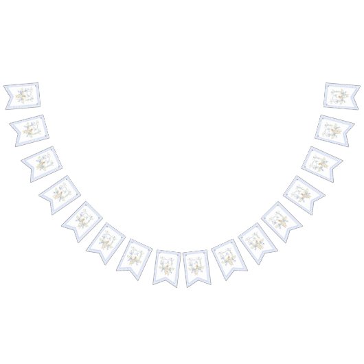 Blue Gingham Peter die Rabbit Baby Dusche MUTED BL Wimpelkette (Alle)