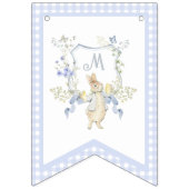 Blue Gingham Peter die Rabbit Baby Dusche MUTED BL Wimpelkette (Zweite Fahne)