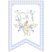 Blue Gingham Peter die Rabbit Baby Dusche MUTED BL Wimpelkette (Erste Fahne)