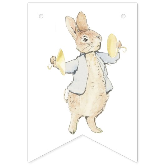 Blue Gingham Peter die Rabbit Baby Dusche MUTED BL Wimpelkette (Zweite Fahne)